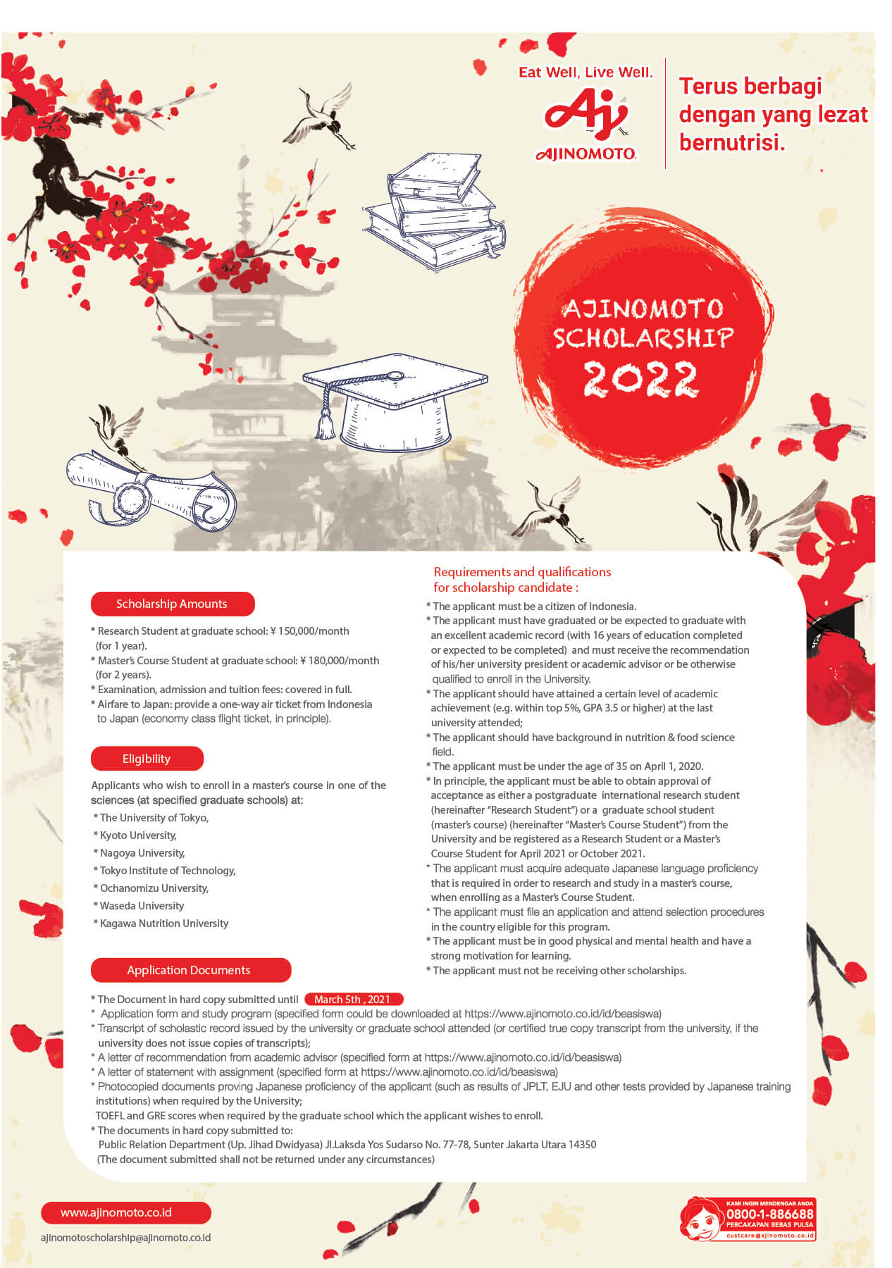 Beasiswa Ajinomoto 2022 Untuk Kuliah S2 Di Jepang Full Scholarship | Catatan Wahyu Arif